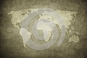 Old map of the world in grunge style. Perfect vintage background