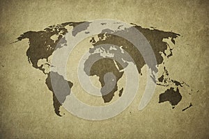 Old map of the world in grunge style. Perfect vintage background