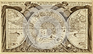 Old map of the world, printed in 1630