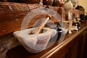 old Marble mortar and pestle