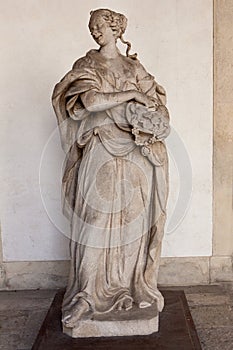 Marble statue artes liberales Liberty Villa Pisani, Stra, Veneto, Italy photo