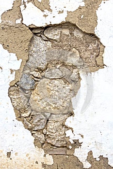 Old masonry with clay plaster