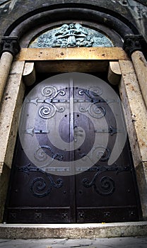 Old massive church door