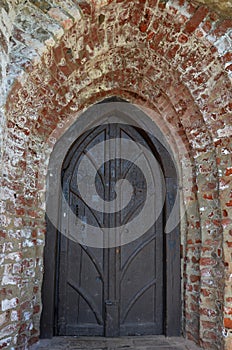 Old massive wooden door