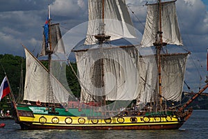 Old masted sailing ship