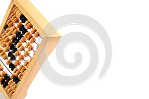 An old mathematical abacus on a white background