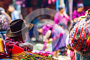 Old maya man on market in Chichicastenango