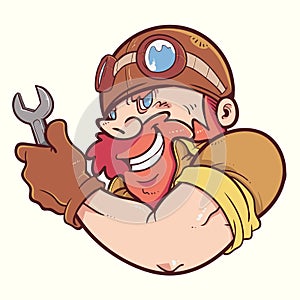Old mechanic mascot / logo / illustration