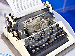 Old mechanical typewriter