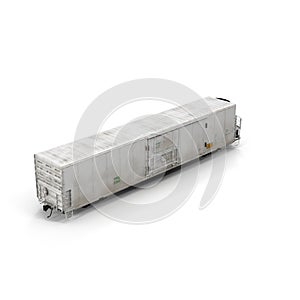 Old mechanically refrigerated wagon on white. 3D illustration