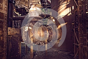 Old mechanism in blast furnace workshop