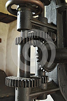 Old mechanism metal gears