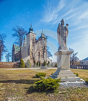 Old mediaeval romanesque church in Wlostow, southern Poland