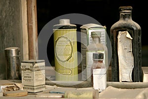 Old Medicine Bottles at Bodie Ghost Town