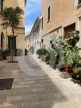 Old medieval Alcudia town, Majorca, Spain