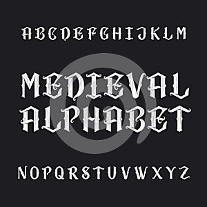 Old medieval alphabet vector font