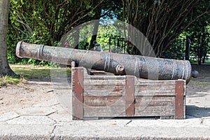 Old medieval cannon in Kaliningrad, Russian Federation