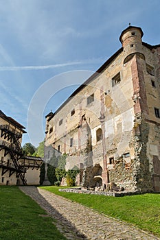 Starý stredoveký hrad v Banskej Štiavnici na Slovensku.