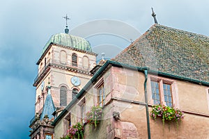 Old medieval church in Alsace, France