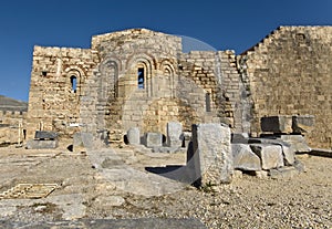 Old medieval church at Lindos acropolis, Rhodes