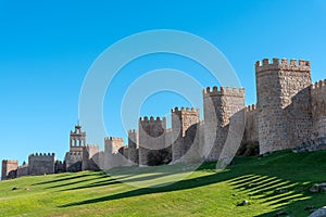 The old medieval city wall of Avila