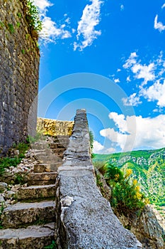 Old Medieval fortifications ruins and walls trail Montenegro