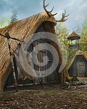 Old medieval hut