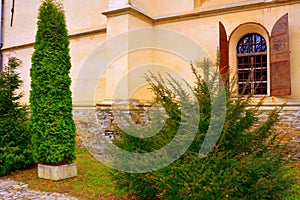 Old medieval saxon lutheran church in Sighisoara, Transylvania, Romania