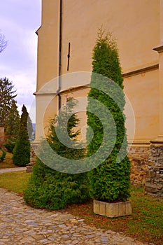 Old medieval saxon lutheran church in Sighisoara, Transylvania, Romania