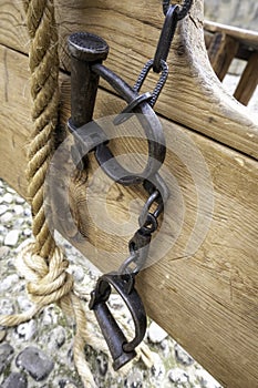 Old medieval shackles