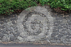 Old Medieval stone wall texture with big gray stones