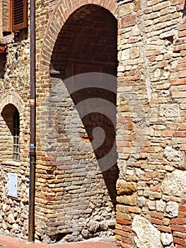 An Old Medieval Wood Door in Tuscany