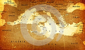 Old Mediterranean Map