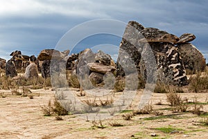 Old megalith stones one top of one other