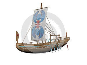Old merchant ship - 3D rendering photo