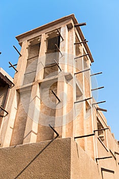 Old merchant quarter in Dubai with traditional conditioning wind