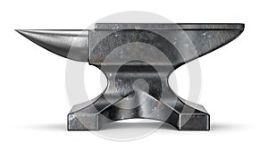 Old metal blacksmith anvil isolated on white background