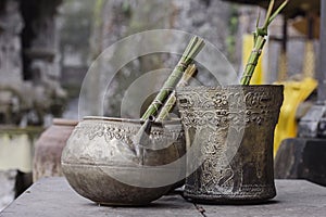 Old metal bowls