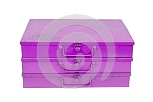 Old metal box isolated