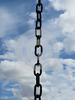 Old metal chain resistant oxide strong industrial link photo