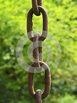 Old metal chain resistant oxide strong industrial link photo