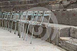 Old Metal Chairs at Ancient Theater of Orange, France