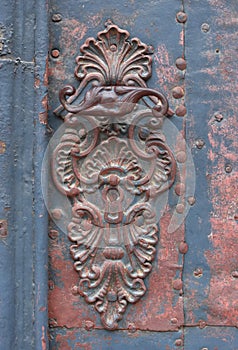 Old metal door detail in Graz, Styria region, Austria