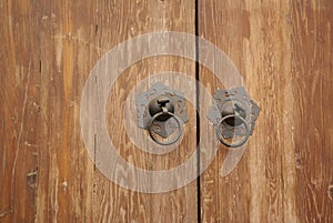 Old metal door knockers photo