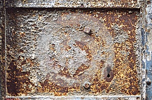 Old metal door texture with rust