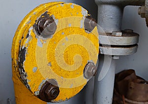 Old Metal Flange Cover With Bolts and Nuts