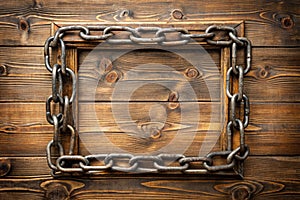 Old metal frame with chains