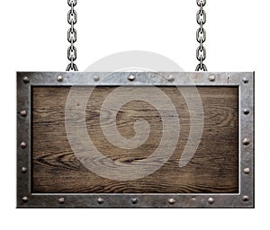 Old metal frame with chains