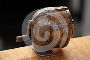 Old metal hand pencil sharpener