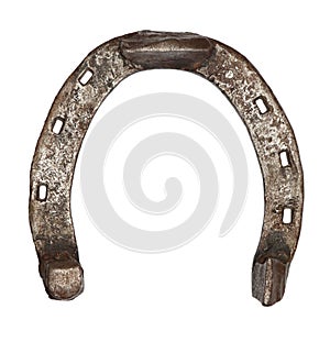 Old metal horseshoe isolated